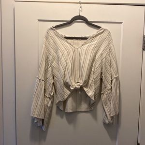 Striped oversized cotton blouse